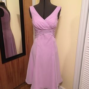 Lilac surplice a-line empire formal dress